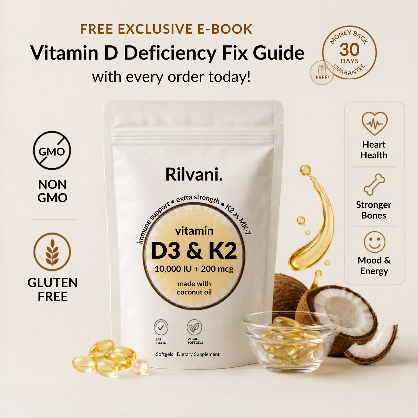 Vitamin D3 & K2 Softgels