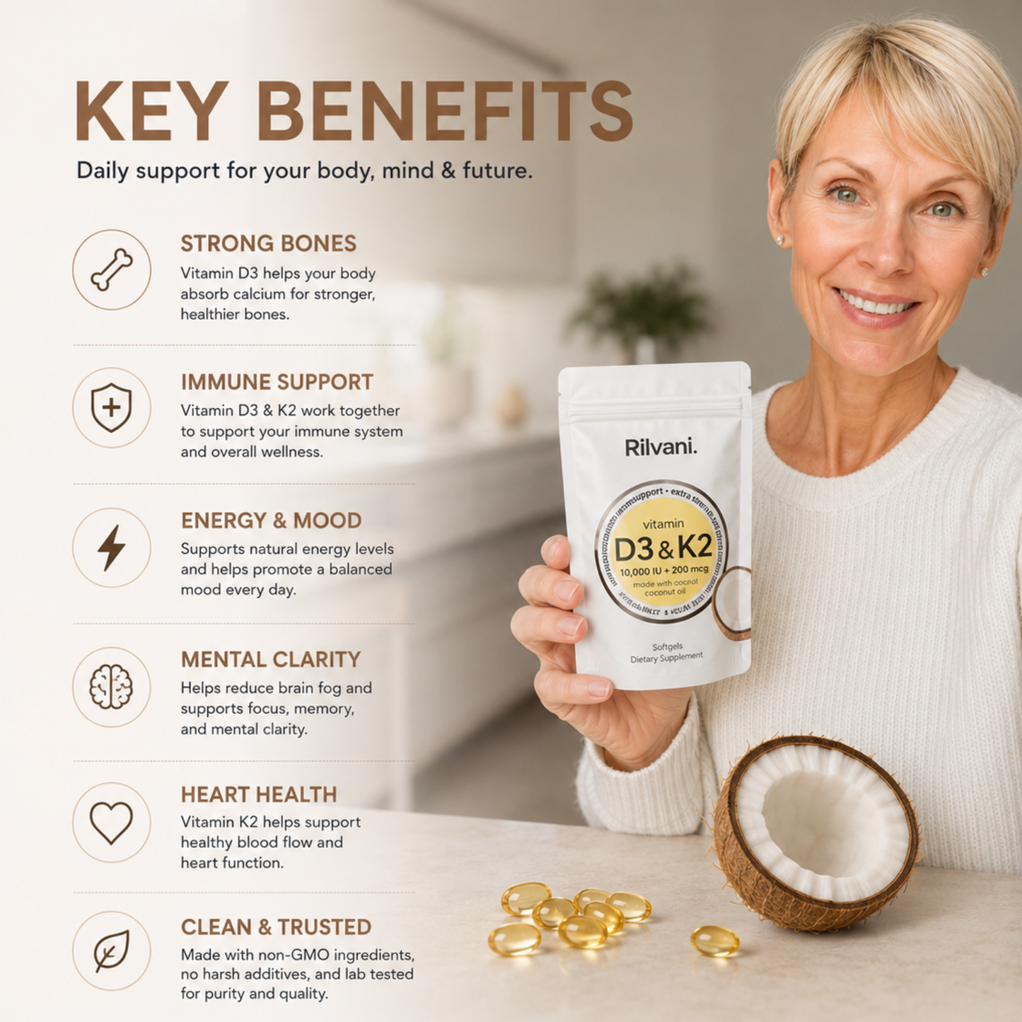 Vitamin D3 & K2 Softgels